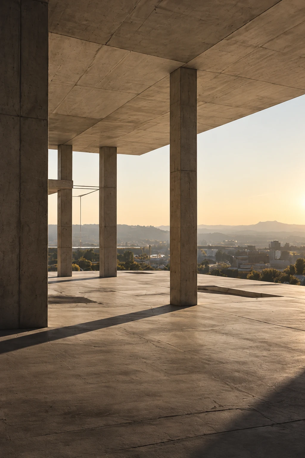 Architektonische Struktur im warmen Licht